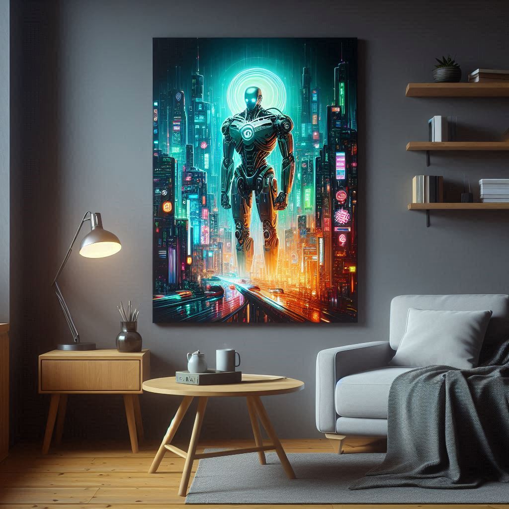 cuadro decorativo para sala estilo cyberpunk